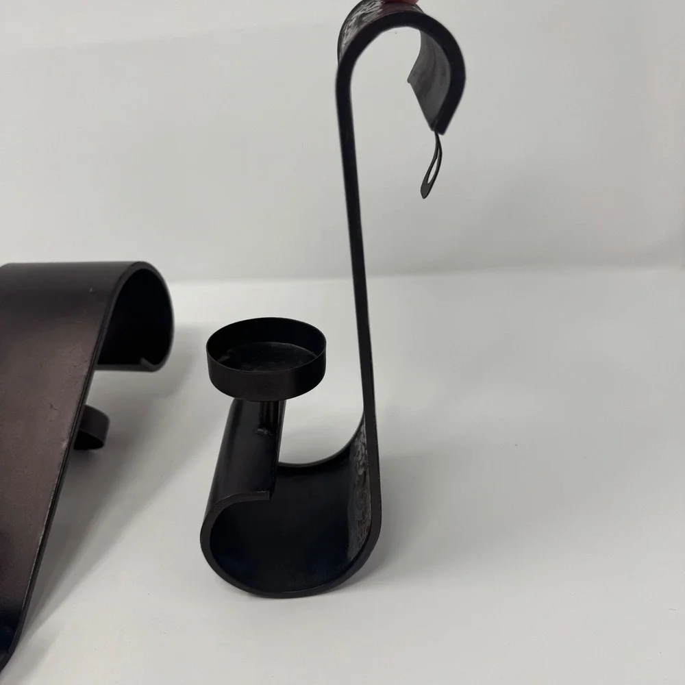 Wall Candle Sconces Mosiac Glass Pair Stained Glass Brown Metal Set of 2